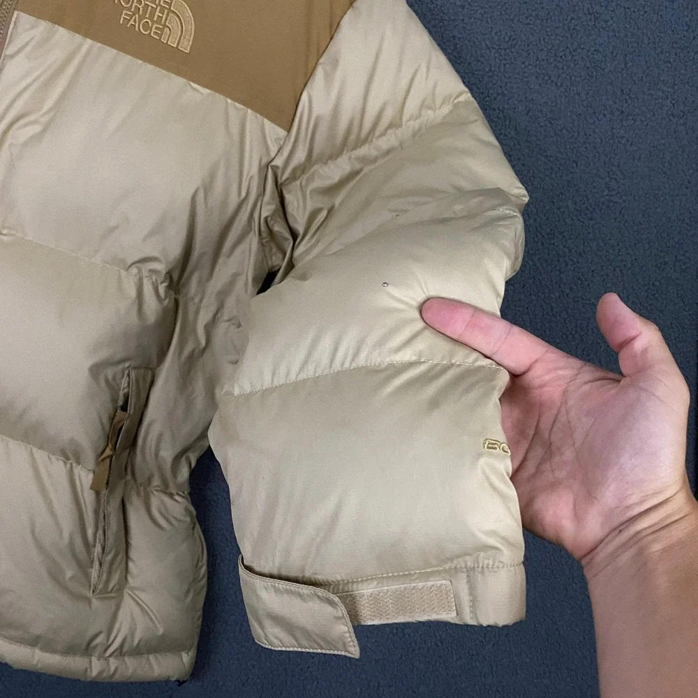 North Face 1996 Colorblock Down Puffer Jacket Mens XL Pale Wheat Retro NF0A3YRJ